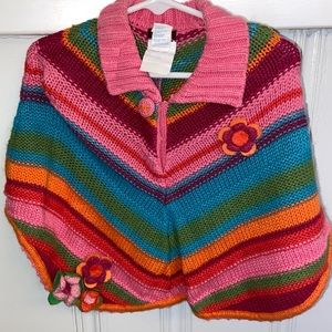 Catamini multi-colored sweater cape/poncho
